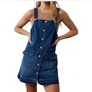 American Eagle Denim Pinafore Mini Dress NWT
